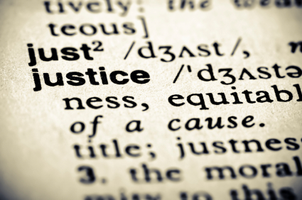 Dictionary entry of the words just and justice